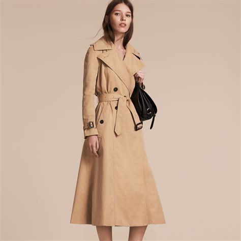 burberry cotton gabardine a line trench coat|wool gabardine trench coat burberry.